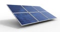 Six Blue Solar Panels Arranged on a White Background with Shadow solar energy renewable energy Royalty Free Stock Photo