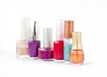 Six bottles of nail polish Royalty Free Stock Photo