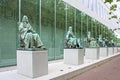 Six bronze statues depicting Dutch jurists, active between the seventeenth and nineteenth centuries. The Hague