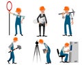 Six builders set Royalty Free Stock Photo