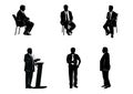 Six business people silhouettes Royalty Free Stock Photo