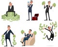 Six businessmen with money