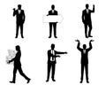 Six businessmen silhouette Royalty Free Stock Photo