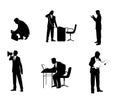 Six businessmen silhouettes Royalty Free Stock Photo