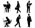 Six businessmen silhouettes Royalty Free Stock Photo