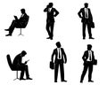 Six businessmen silhouettes Royalty Free Stock Photo