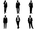 Six businessmen silhouettes Royalty Free Stock Photo