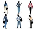 Six businessmen silhouettes