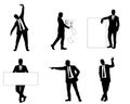 Six businessmen silhouettes