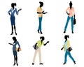 Six businesswomen silhouettes