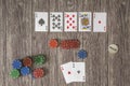 Six cards poker theme , texas hold Royalty Free Stock Photo