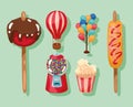 six carnival fair icons