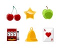 Six casino icons set Royalty Free Stock Photo