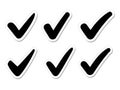 Six checkmarks isolated on white background Royalty Free Stock Photo