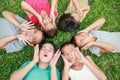 Six children having good time in the park, Royalty Free Stock Photo