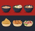 six chinese food icons Royalty Free Stock Photo