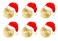 Six christmass business promo stickers