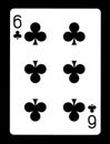Six of clubs playing card,