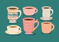 six coffee cups Royalty Free Stock Photo