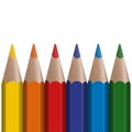 six colored pens