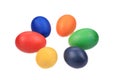 Six colorful easter eggs. Royalty Free Stock Photo