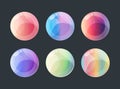 Six colorful gradient buttons for mobile games