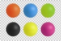 Six colorful plastic balls Royalty Free Stock Photo