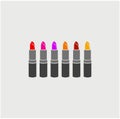 Six colors lipstick vector. colorful lipstick illustration vector