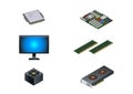 Six computer parts Royalty Free Stock Photo