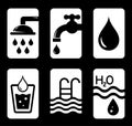 Six concept water icons