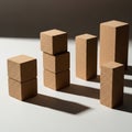 Three pairs of blocks, each stacked differently: two smaller Royalty Free Stock Photo
