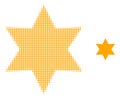 Six Corner Star Halftone Dot Icon
