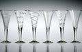 Six crystal liqueur glasses Royalty Free Stock Photo