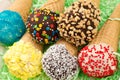 Six delicious ice cream closeup Royalty Free Stock Photo