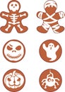 Six designs for Halloween gingerbread