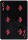 Six of diamonds playing card Abstract Background Royalty Free Stock Photo