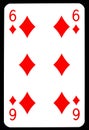 Six of diamonds playing card Royalty Free Stock Photo