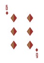 Six of diamonds. Vector illustration decorative design Royalty Free Stock Photo