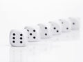 Six dice Royalty Free Stock Photo