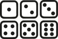 Six dice icons Royalty Free Stock Photo