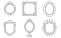 Six Different Mirror Frames in Line Style line vintage Royalty Free Stock Photo