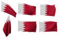 Six different positions of the flag of Bahrain Royalty Free Stock Photo