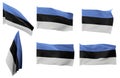 Six different positions of the flag of Estonia