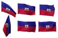 Six different positions of the flag of Haiti Royalty Free Stock Photo