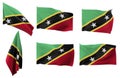 Six different positions of the flag of Saint Kitts and Nevis