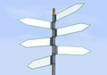 Six directional sign post Royalty Free Stock Photo