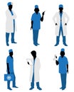 Six doctors silhouettes