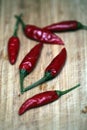 Six dried chillies