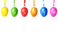 Six easter eggs in a row Royalty Free Stock Photo