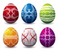 Six easter eggs, vector